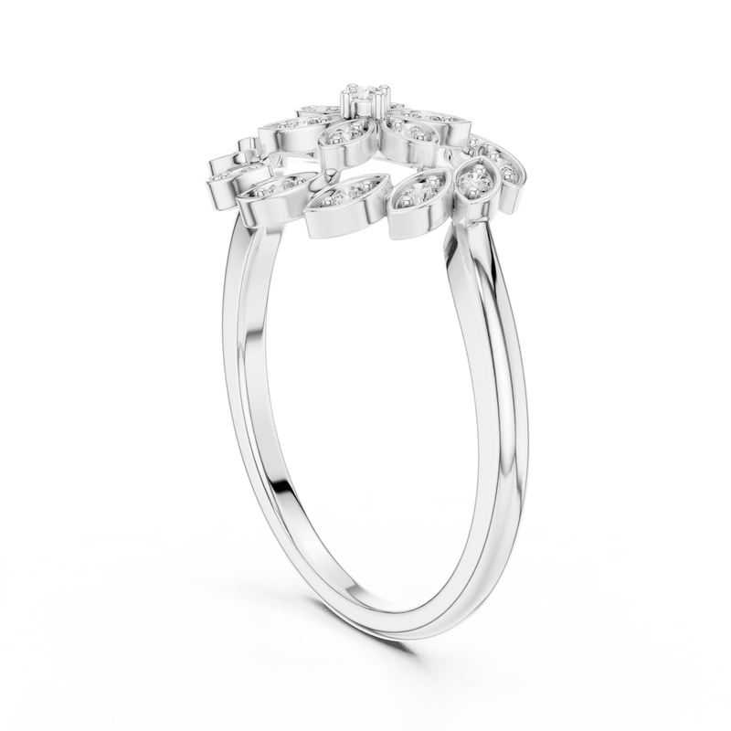 Ladies Ring 9#10045L@7 - White Gold - Image
