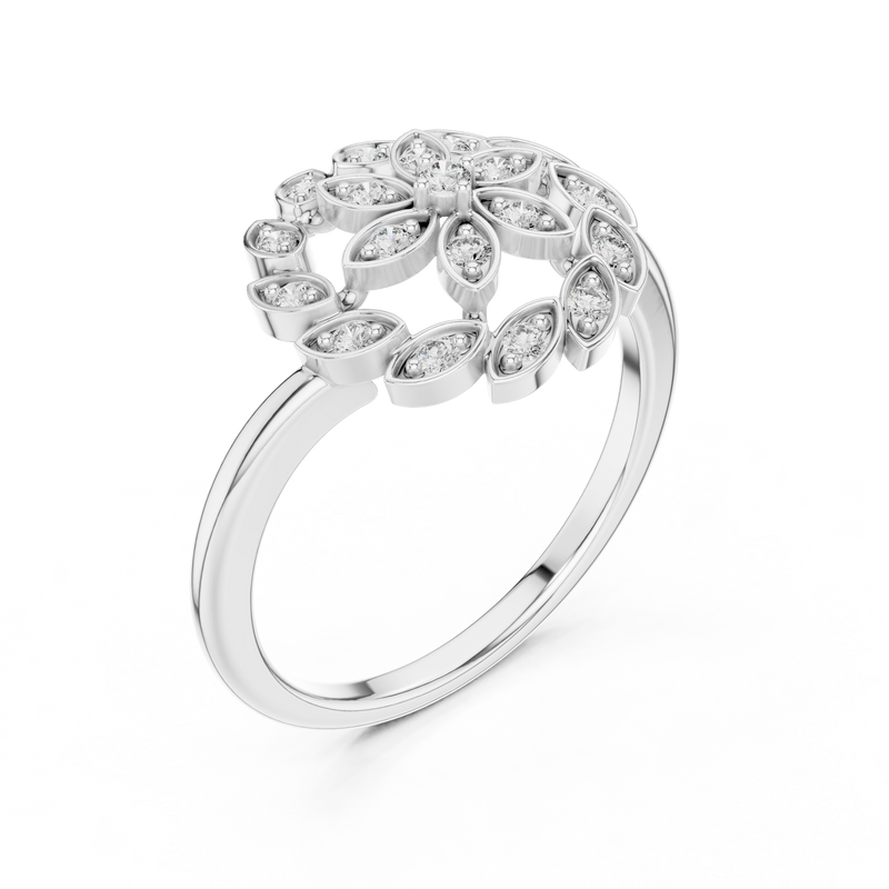 Ladies Ring 9#10045L@7 - White Gold - Image