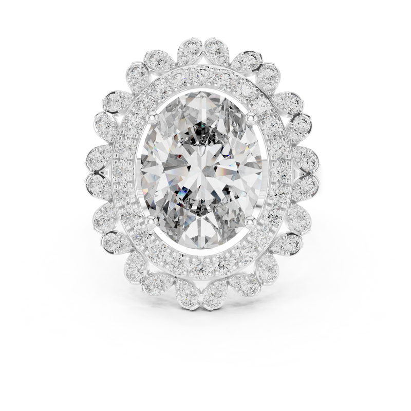 Ladies Ring 9#10048L@7 - White Gold - Image