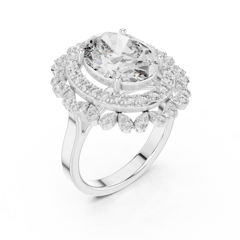 Ladies Ring 9#10048L@7 - White Gold - Image