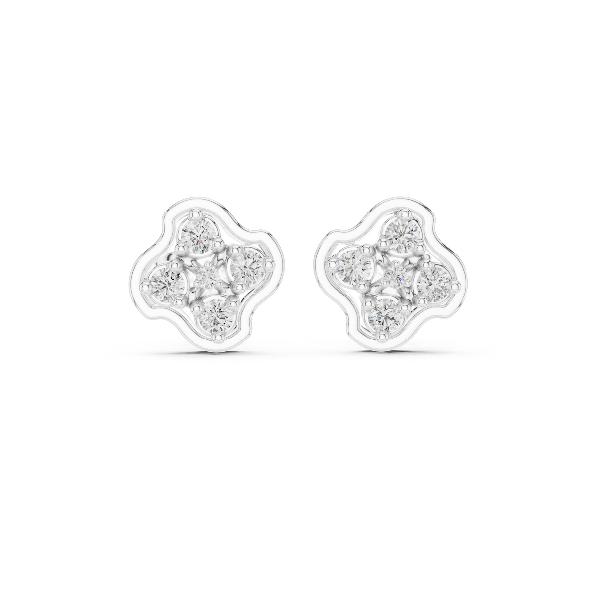 Earring 9#10049E@7 - White Gold - Image