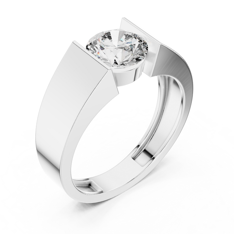 Ladies Ring 9#10050L@7 - White Gold - Image