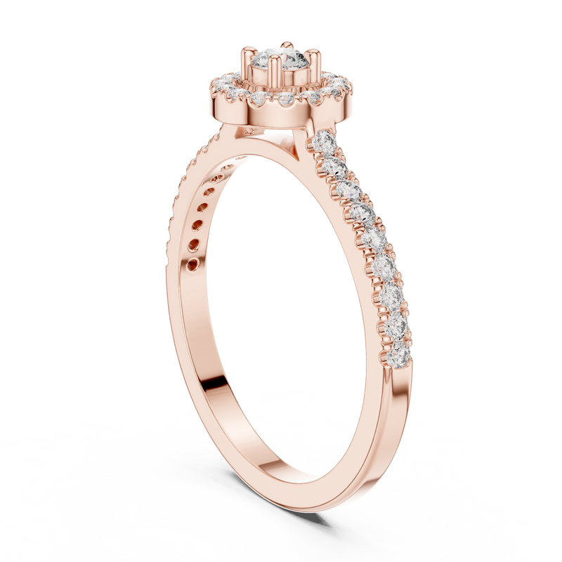 Ladies Ring 9#10055L@7 - Rose Gold - Image