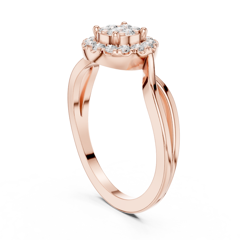 Ladies Ring 9#10058L@7 - Rose Gold - Image