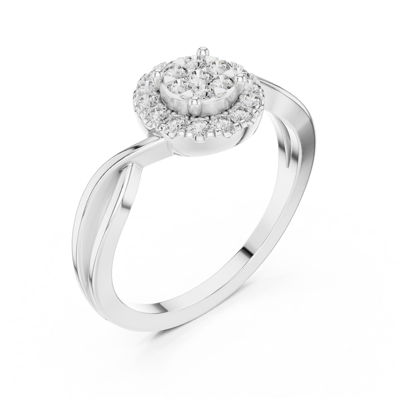 Ladies Ring 9#10058L@7 - White Gold - Image