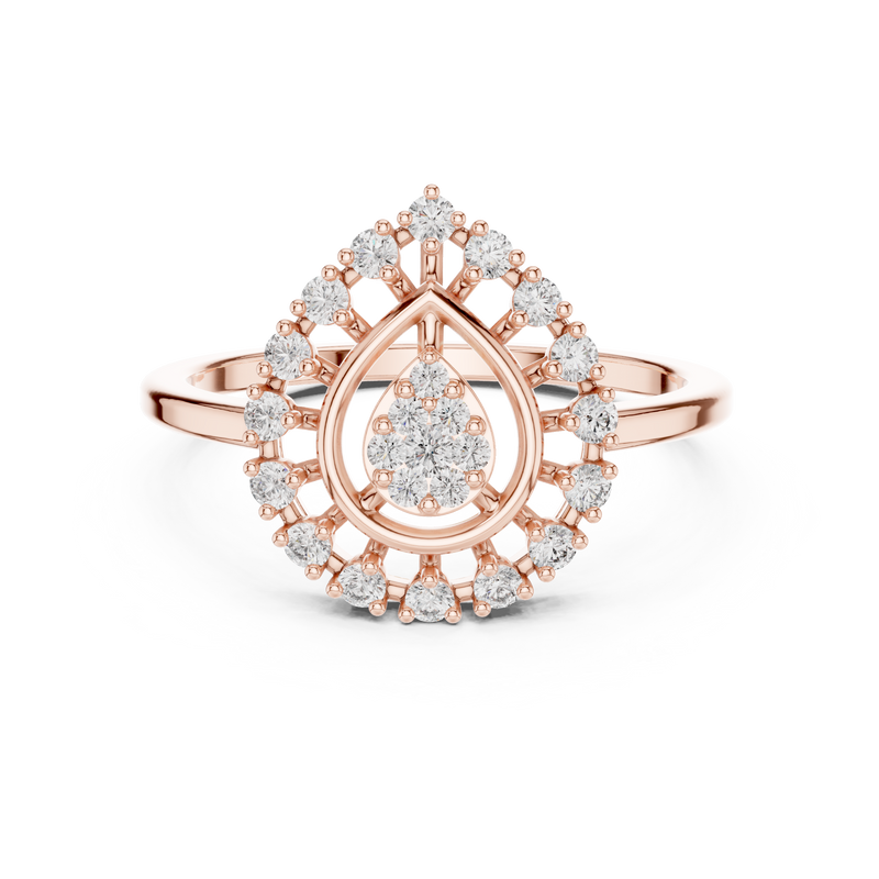 Ladies Ring 9#10060L@7 - Rose Gold - Image