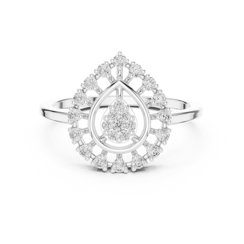 Ladies Ring 9#10060L@7 - White Gold - Image