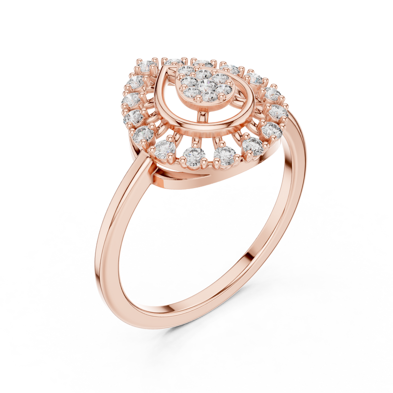 Ladies Ring 9#10060L@7 - Rose Gold - Image