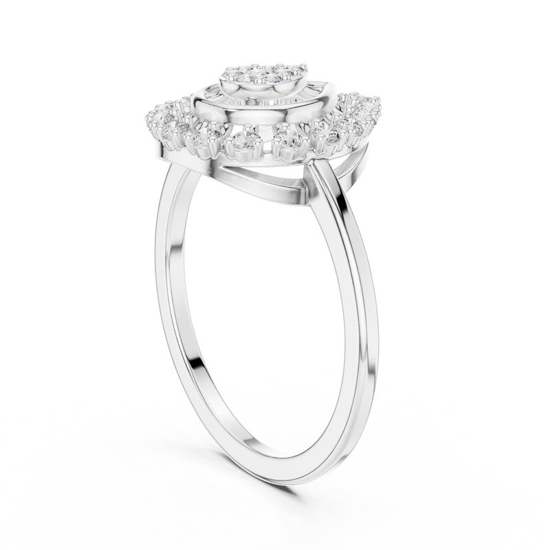 Ladies Ring 9#10060L@7 - White Gold - Image