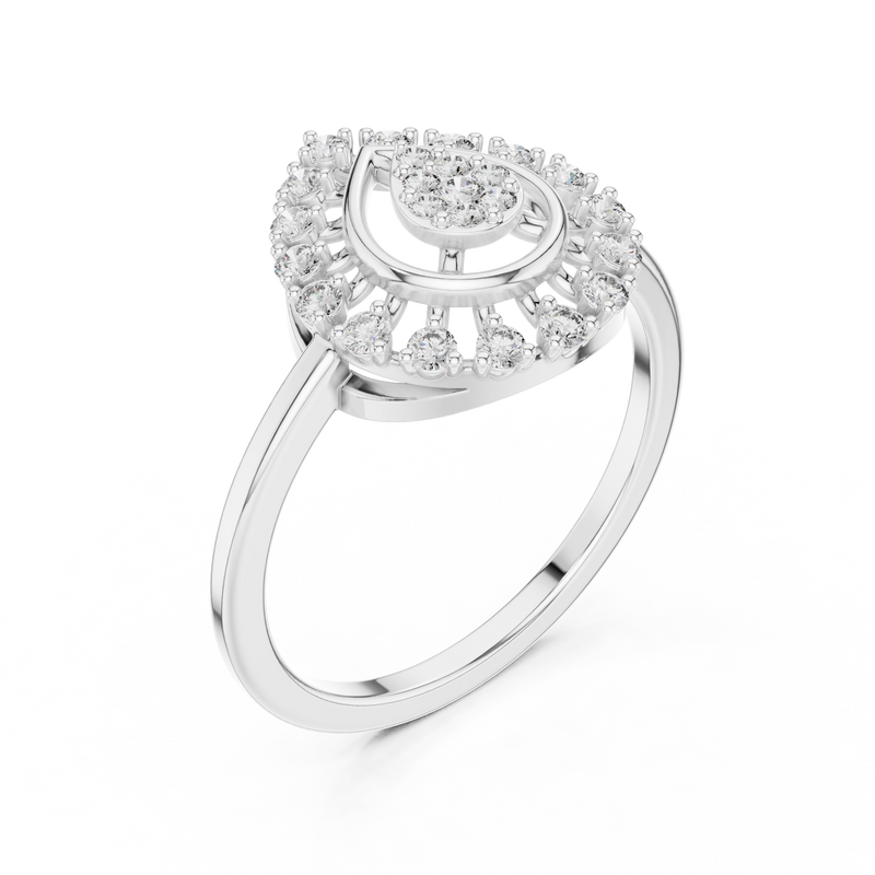 Ladies Ring 9#10060L@7 - White Gold - Image