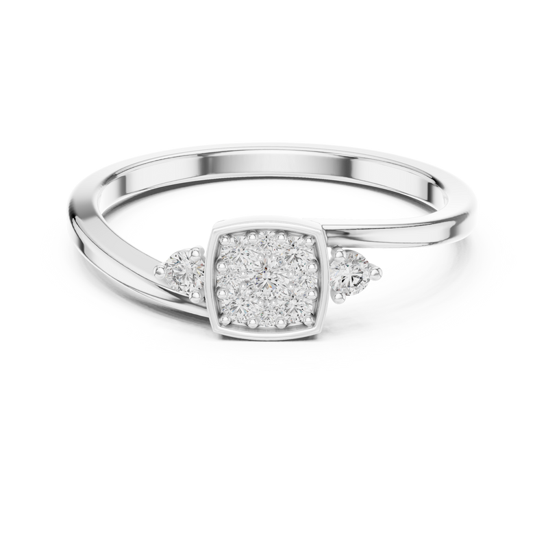 Ladies Ring 9#10061L@7 - White Gold - Image