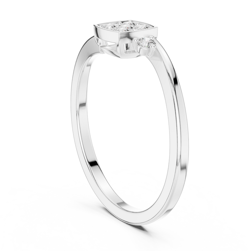 Ladies Ring 9#10061L@7 - White Gold - Image