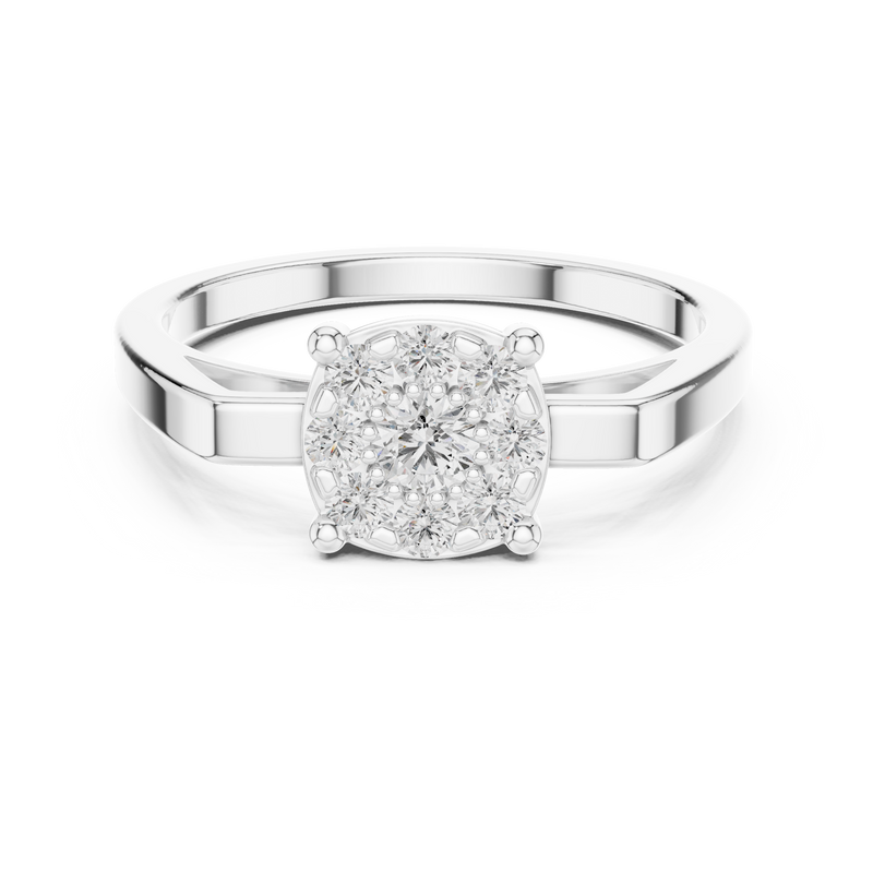Ladies Ring 9#10065L@7 - White Gold - Image