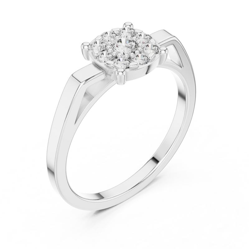 Ladies Ring 9#10065L@7 - White Gold - Image