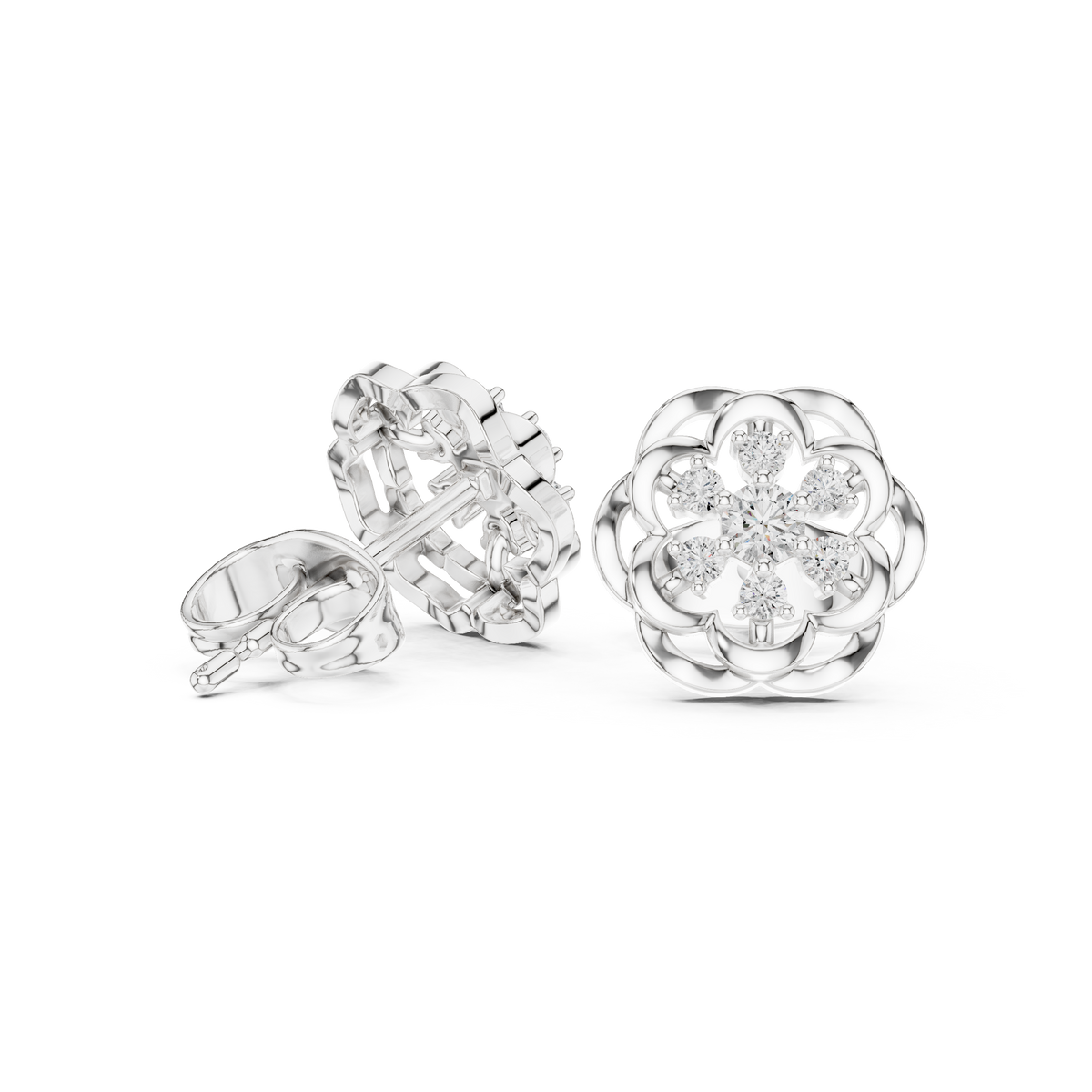 Earring 9#10073E - White Gold - Image