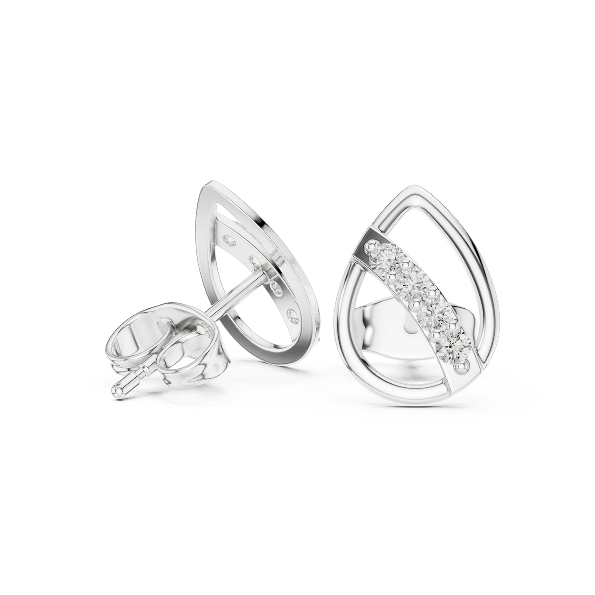 Earring 9#10084E@7 - White Gold - Image
