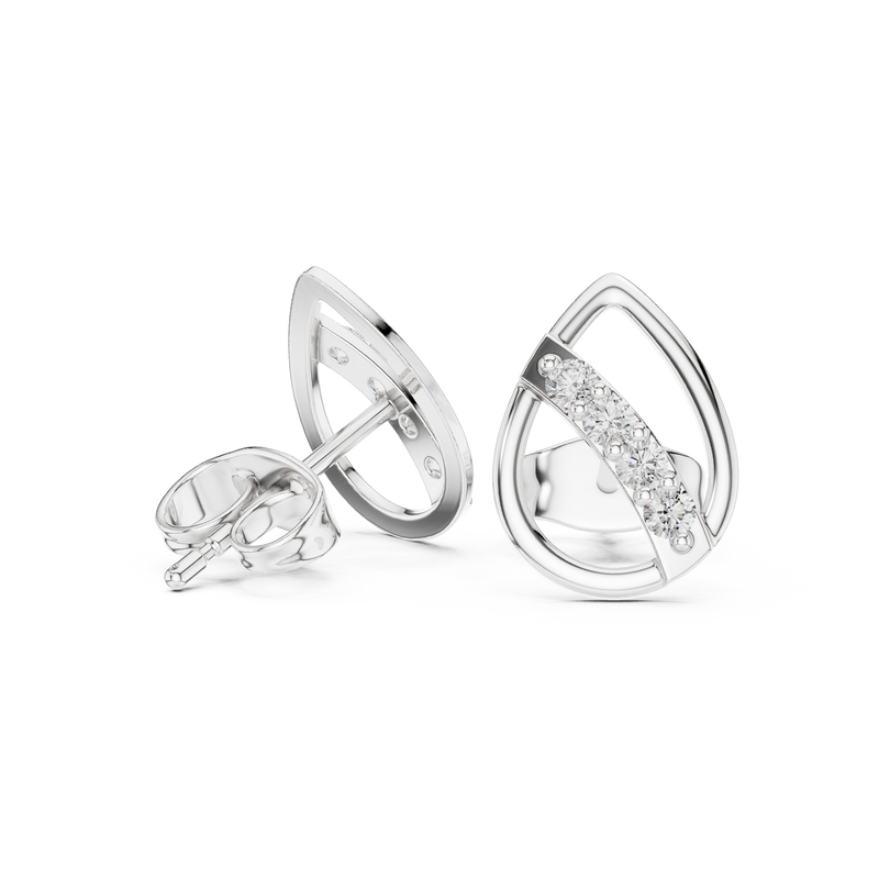 Earring 9#10084E@7 - White Gold - Image