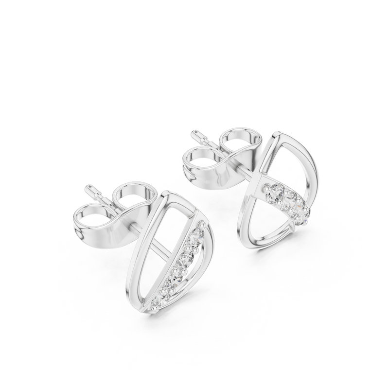 Earring 9#10084E@7 - White Gold - Image