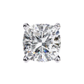 14K White Gold IGI Certified Cushion Cut Solitaire Stud Earrings, 4 Prong, D-E Color, VVS/VS Clarity