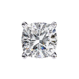 14K White Gold IGI Certified Cushion Cut Solitaire Stud Earrings, 4 Prong, D-E Color, VVS/VS Clarity