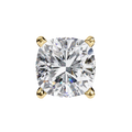 14K White Gold IGI Certified Cushion Cut Solitaire Stud Earrings, 4 Prong, D-E Color, VVS/VS Clarity