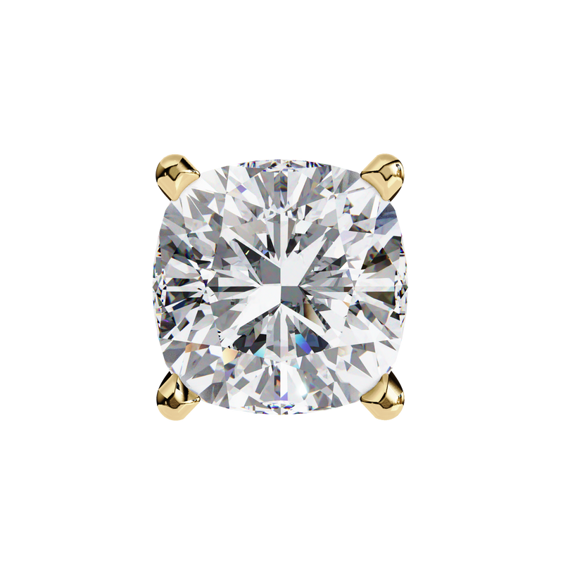 14K White Gold IGI Certified Cushion Cut Solitaire Stud Earrings, 4 Prong, D-E Color, VVS/VS Clarity