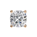 14K White Gold IGI Certified Cushion Cut Solitaire Stud Earrings, 4 Prong, D-E Color, VVS/VS Clarity