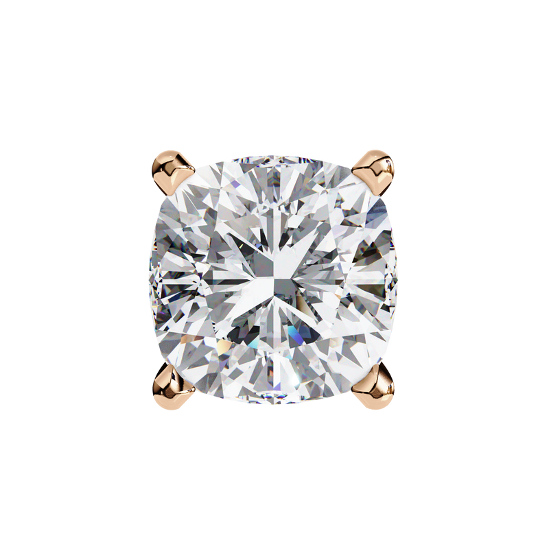 14K White Gold IGI Certified Cushion Cut Solitaire Stud Earrings, 4 Prong, D-E Color, VVS/VS Clarity