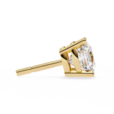 14K White Gold IGI Certified Cushion Cut Solitaire Stud Earrings, 4 Prong, D-E Color, VVS/VS Clarity