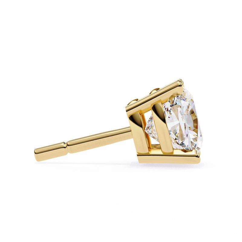 14K White Gold IGI Certified Cushion Cut Solitaire Stud Earrings, 4 Prong, D-E Color, VVS/VS Clarity