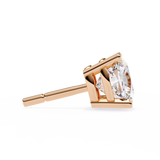 14K White Gold IGI Certified Cushion Cut Solitaire Stud Earrings, 4 Prong, D-E Color, VVS/VS Clarity