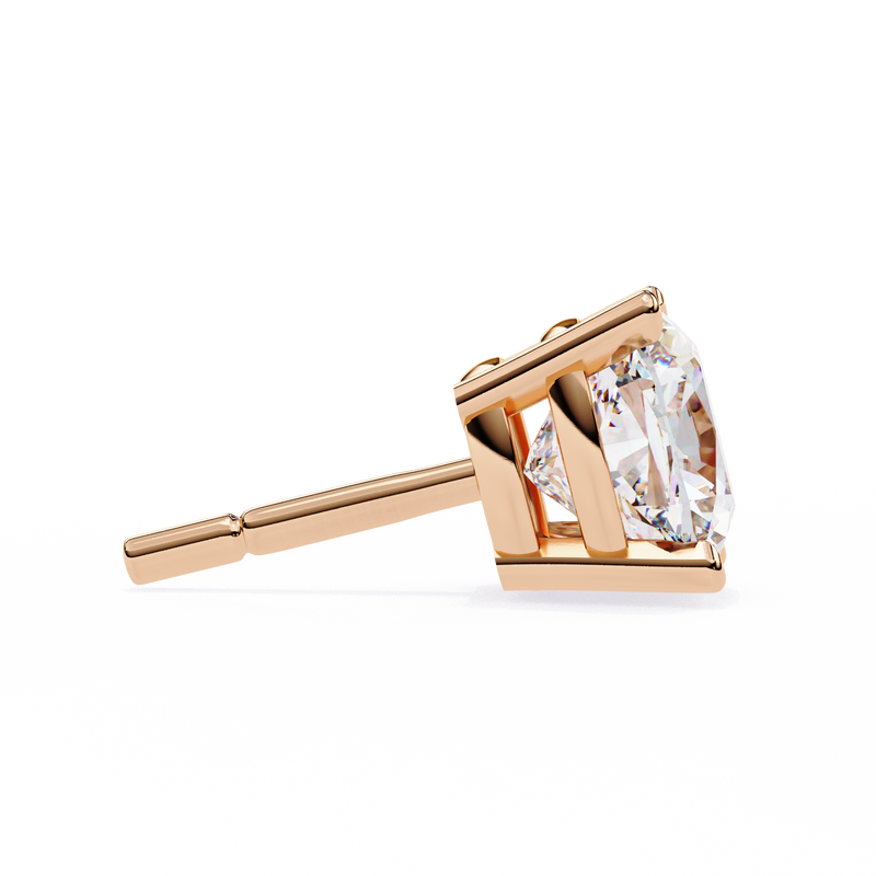 14K White Gold IGI Certified Cushion Cut Solitaire Stud Earrings, 4 Prong, D-E Color, VVS/VS Clarity