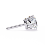 14K White Gold IGI Certified Cushion Cut Solitaire Stud Earrings, 4 Prong, D-E Color, VVS/VS Clarity