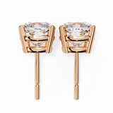 14K White Gold IGI Certified Cushion Cut Solitaire Stud Earrings, 4 Prong, D-E Color, VVS/VS Clarity