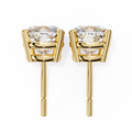 14K White Gold IGI Certified Cushion Cut Solitaire Stud Earrings, 4 Prong, D-E Color, VVS/VS Clarity
