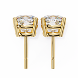 14K White Gold IGI Certified Cushion Cut Solitaire Stud Earrings, 4 Prong, D-E Color, VVS/VS Clarity