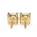 14K White Gold IGI Certified Cushion Cut Solitaire Stud Earrings, 4 Prong, D-E Color, VVS/VS Clarity