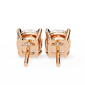 14K White Gold IGI Certified Cushion Cut Solitaire Stud Earrings, 4 Prong, D-E Color, VVS/VS Clarity