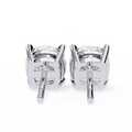14K White Gold IGI Certified Cushion Cut Solitaire Stud Earrings, 4 Prong, D-E Color, VVS/VS Clarity