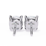 14K White Gold IGI Certified Cushion Cut Solitaire Stud Earrings, 4 Prong, D-E Color, VVS/VS Clarity