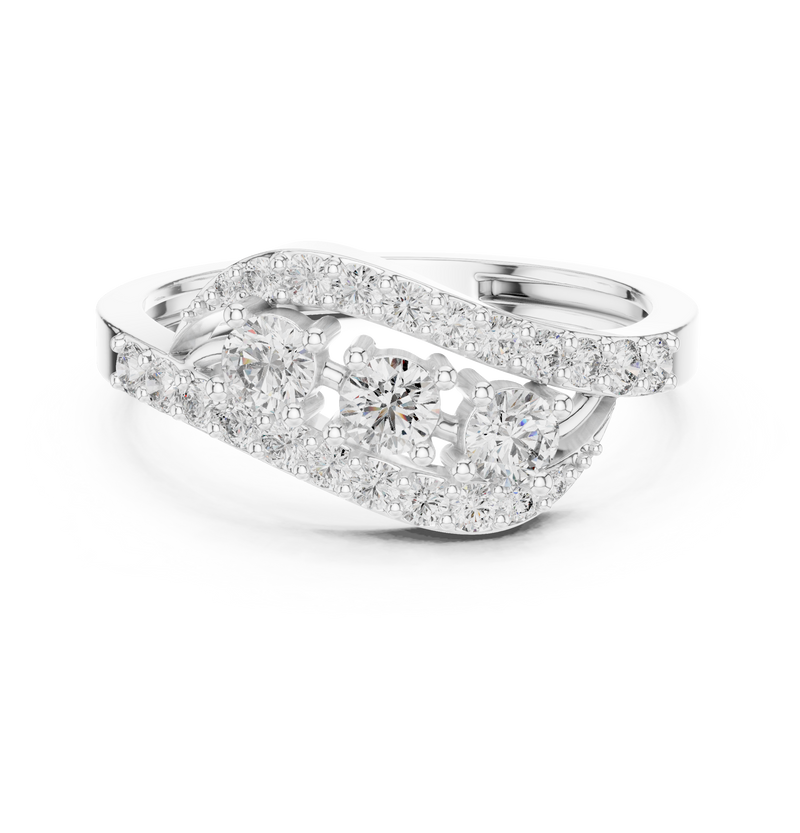 Ladies Ring ALR-165@7 - White Gold - Image