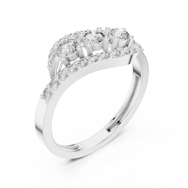 Ladies Ring ALR-165@7 - White Gold - Image