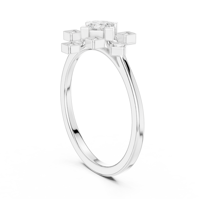 Ladies Ring ALR-208@7 - White Gold - Image