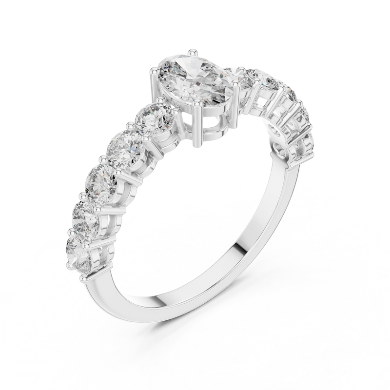 Ladies Ring ALR-55@7 - White Gold - Image
