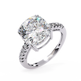 14k IGI certified cushion ring with E-F color VVS-VS clarity diamonds 1