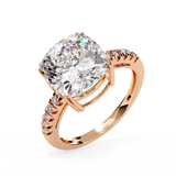 14k IGI certified cushion ring with E-F color VVS-VS clarity diamonds 1