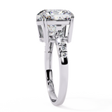 14k IGI certified cushion ring with E-F color VVS-VS clarity diamonds 1