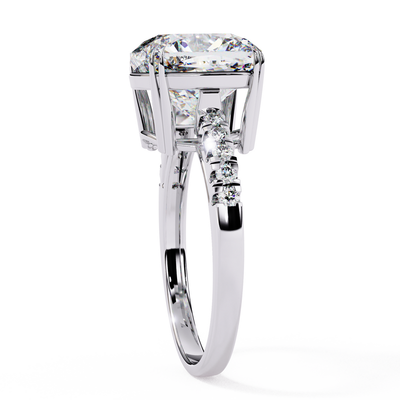 14k IGI certified cushion ring with E-F color VVS-VS clarity diamonds 1