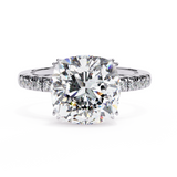 14K Gold Lab Grown Diamond Cushion Cut Solitaire Engagement Ring, E–F Color, VVS–VS Clarity