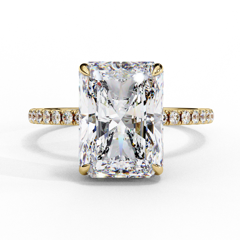 14k IGI certified radiant ring with E-F color VVS-VS clarity diamonds 2